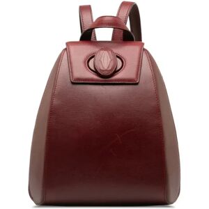 Cartier Must Line Backpack Wine Red Leather Women's