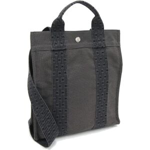 Hermes Backpack Yale Line Ad PM Gray Canvas Rucksack Men's Women's Square