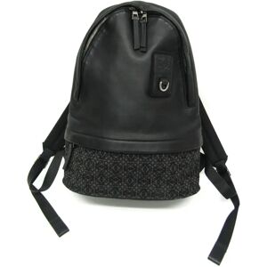 Loewe Round Slim Anagram B926R17X02 Women,Men Leather,Jacquard Backpack Black