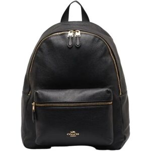 COACH Backpack F29004 Black Leather Nylon Women's