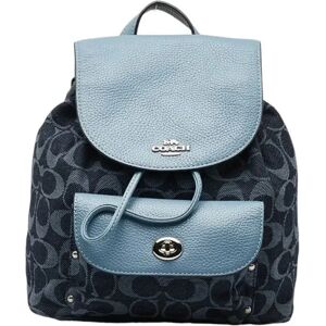 COACH Signature Billy Backpack F25893 Blue Canvas Leather Women's