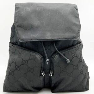 Gucci GG Pattern Rucksack Daypack Nylon Bag Jumbo Black Ladies Men's Fashion 003 0238 USED ITQOTY961RL6