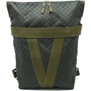 Bottega Veneta Intrecciato New Rubber Backpack Rucksack Dark Gray Khaki 652004