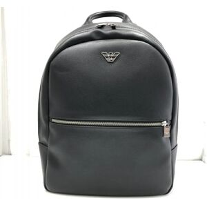 EMPORIO ARMANI Leather Backpack Black △Zip Peeling