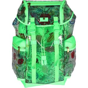 Gucci Neon Green Leather & Flora PVC Backpack