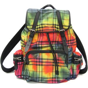 Burberry Rainbow Tie Dye 4077887 Women,Men Nylon,Leather Backpack Black,Multi-color