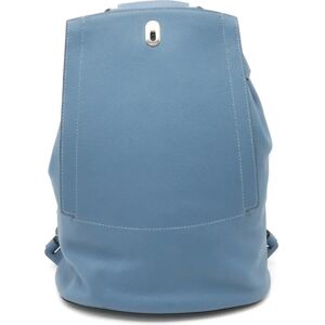 Hermes Sac Ad GR24 Rucksack Backpack Shoulder Bag Leather Blue Jean Light C Engraved