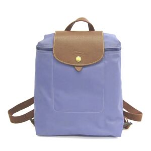 LONGCHAMP Le Pliage 1699 089 B40 Women's Nylon,Leather Backpack Brown,Purple Blue