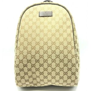 Gucci GG Canvas Backpack 449906 Beige Outlet Engraved