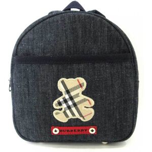 Burberry Bag Mini Rucksack Backpack Navy Bear Motif Plaid Kids Canvas