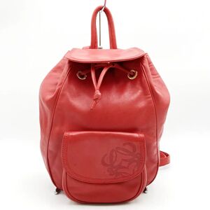 Loewe Rucksack Daypack Bag Red Leather Anagram Ladies Fashion