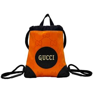 Gucci Backpack Orange Black Off The Grit 643887 Canvas Leather  GG Nylon Compact