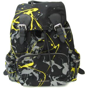 Burberry Splash Print Patterned 4064928 Women,Men Leather,Nylon Backpack Black,Gray,Yellow