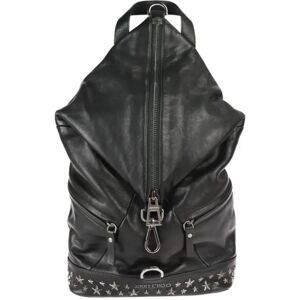 JIMMY CHOO FITZROY/S Backpack/Daypack BLS 184 Leather Black Gunmetal Fitzroy Backpack Star Studs Biker