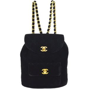 Chanel * 1990s Black Velvet DUMA Backpack Medium 70879