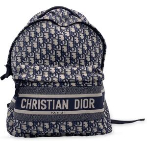 Christian Dior Blue Oblique Jacquard Canvas Dior Travel Backpack Bag