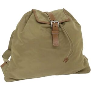 Prada Backpack Nylon Beige Auth 60398