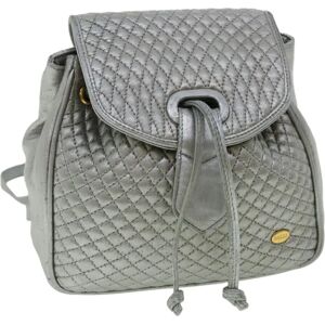 Bally Matelasse Backpack Leather Silver Auth am3396