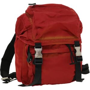 Prada Backpack Nylon Red Auth bs5480