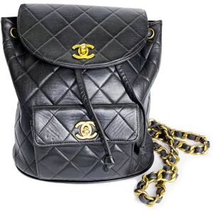 Chanel Vintage Classic Black Double CC Turnlock Backpack Bag