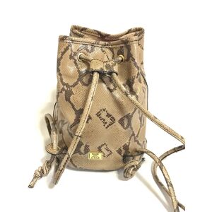 Moschino Vintage by redwall snakeskin print leather mini backpack with golden M logo charm