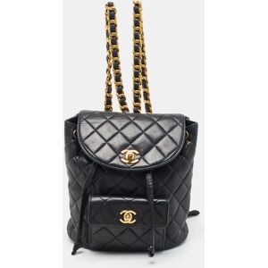 Chanel Black Quilted Leather Vintage Duma Backpack