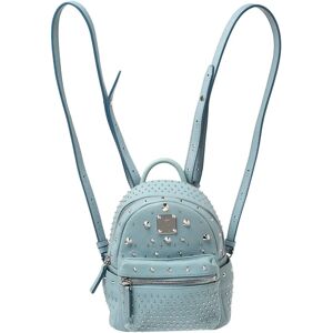 MCM Blue Leather X Mini Studded Strak-Bebe Boo Backpack, Blue