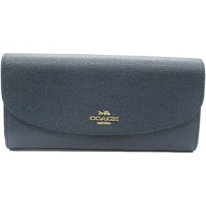 COACH Bifold long wallet Navy dark blue leather F54009IMMID