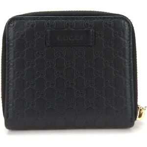 Gucci Bifold Wallet 449395 Micro sima Leather Black Accessories Compact Women's