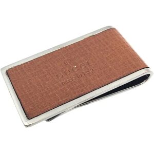 Gucci Money Clip Leather Silver x Brown Men's Wallet