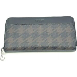 COACH Houndstooth Accordion Round Zip Wallet F37886