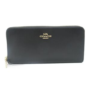 COACH Round long wallet Black leather 73738GDBLK