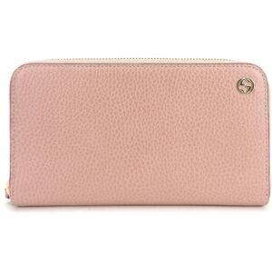 Gucci Long Wallet 449347 Interlocking Leather Pink Round Zipper Accessory Women's