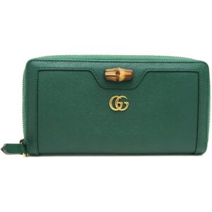 Gucci Bamboo 658634 Women's Leather Long Wallet [bi-fold] Green