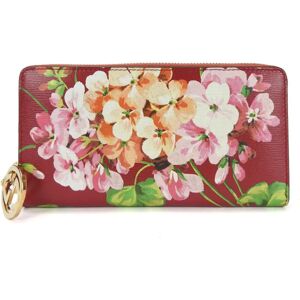 Gucci Round Long Wallet 409342 Blooms Flower Print Leather Red Zippy Accessories Women's  zip around