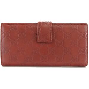 Gucci 212104 W long wallet sima GG leather Bordeaux red brown ladies card coin purse charm