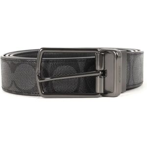 COACH Belt Size: 42 118.2cm Signature Logo Leather F64825 Charcoal Black Brand Accessories Men's