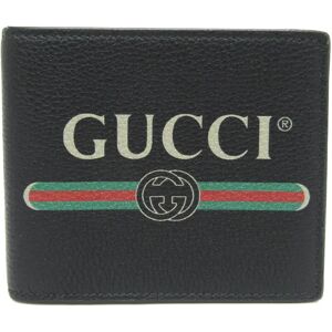 Gucci Logo  Print 496309 Women,Men Leather Bill Wallet [bi-fold] Black,Green,Red Color