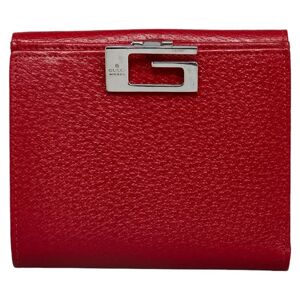 Gucci Bifold Wallet 0352031 Red Leather Women's