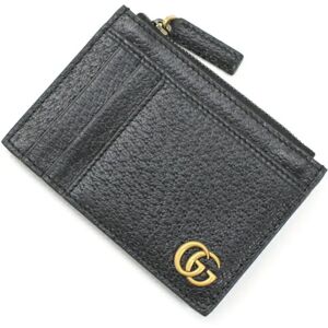 Gucci Coin Case Card Pass Purse GG Marmont Small Wallet Men Women Black 657589 Leather  T3902