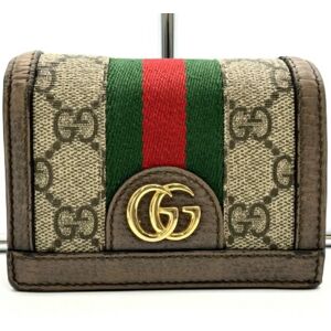 Gucci Offdia Bifold Wallet Sherry Line GG Pattern Brown Supreme Women's Men's Accessories 523155 ITQSIZN6RWXU