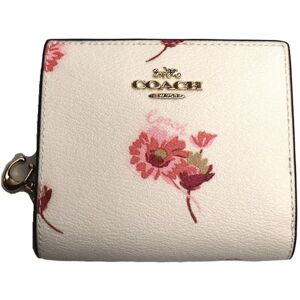 COACH Multi Floral Print Snap Wallet Bifold White C8691 Outlet Ladies