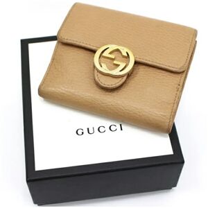 Gucci interlocking G W wallet beige leather 615525 coin purse