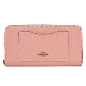 COACH round long wallet F54007 leather pink ladies  zippy zip around