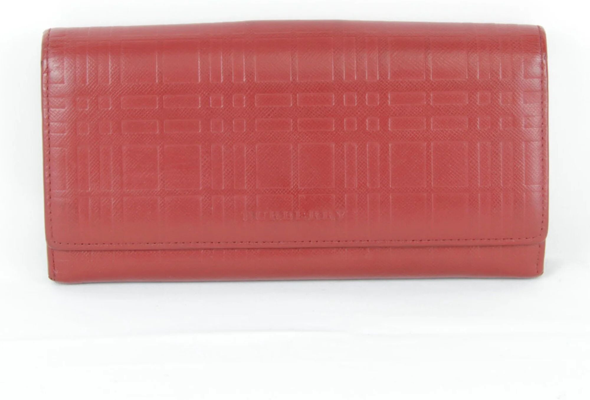 Burberry long wallet leather wine red ladies