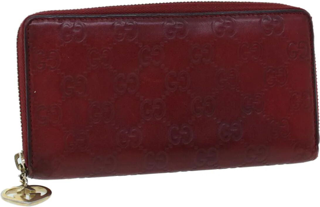 Gucci GG Canvas ssima Long Wallet Wine Red 282477 Auth 54060