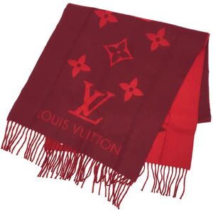 LOUIS VUITTON Echarpe Reykjavik M75505 Monogram Scarf Cerise [Red] Cashmere