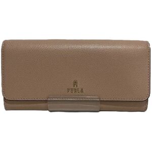 Furla Continental Flap Wallet Beige Leather Long for Women