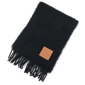 Loewe Muffler Anagram F655254X01 Black 50% Mohair 48% Wool 2% Nylon Stole Shawl Women Men