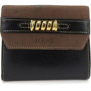 Loewe Bifold Wallet Velasquez Leather Black Brown Accessories Women's